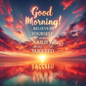 Good morning! Believe in yourself and your ability to succeed.