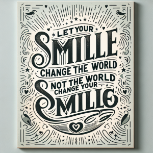 Let your smile change the world, not the world change your smile.