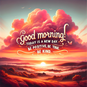 Good morning! Today is a new day. Be positive, be true, be kind.