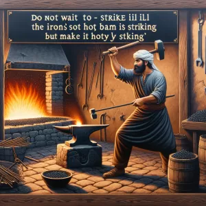 Do not wait to strike till the iron is hot, but make it hot by striking.