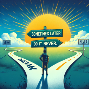 Sometimes later becomes never. Do it now.