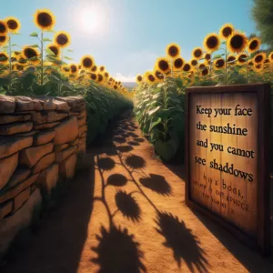 Keep your face to the sunshine and you cannot see the shadows. It's what the sunflowers do.