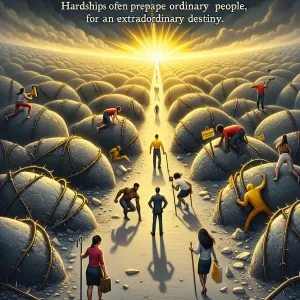 Hardships often prepare ordinary people for an extraordinary destiny. Embrace your challenges, for they shape your greatness.