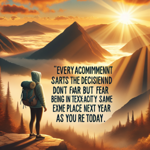 Every accomplishment starts with the decision to try. Don't fear failure but fear being in the exact same place next year as you are today.
