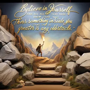 Believe in yourself and all that you are. Know that there is something inside you that is greater than any obstacle. - Christian D. Larson