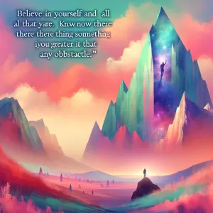 Believe in yourself and all that you are. Know that there is something inside you that is greater than any obstacle. - Christian D. Larson