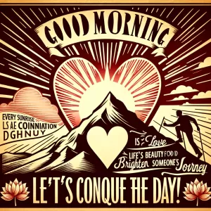 1. Embrace the new day with a smile on your face, love in your heart, and determination in your will. Good morning, let's conquer the day!

2. Every sunrise is an invitation to brighten someone's day. Good morning!

3. Life's beauty is not necessarily found in destination, but in every step of the journey. Good morning!

Motivation Quotes:

1. Perseverance is the blueprint of achievement. Believe in your powers, believe in your goals, and let no obstacles hinder your progress.

2. Challenges are not stumbling blocks but stepping stones that guide us closer to our dreams.

3. The determination to succeed is the most significant success. Keep pushing forward; your victory is right around the corner.