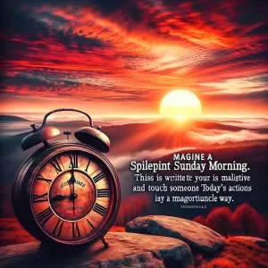 Embrace this beautiful Sunday morning with a heart full of positivity. Remember, every sunrise is an invitation to brighten someone's day. Make this day count, the future is crafted by what you do today. Good morning and have a wonderful Sunday!