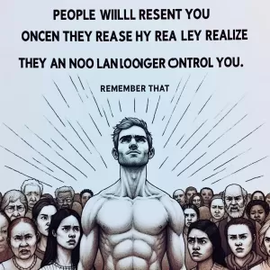 People will start to resent you once they realize they can no longer control you. Remember that.