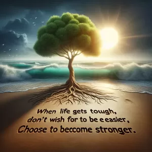 When life gets tough, don't wish for it to be easier choose to become stronger.