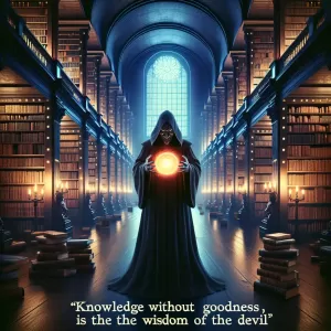 Knowledge without goodness is the wisdom of the devil.