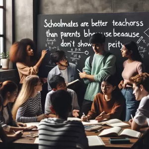 Schoolmates are better teachers than parents because they don't show any pity.