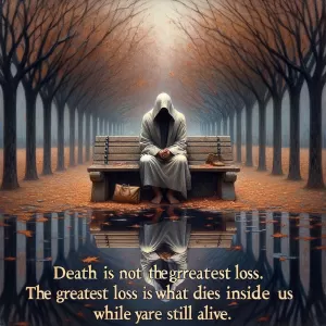 Death is not the greatest loss. The greatest loss is what dies inside us while we are still alive.