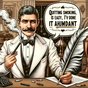 Twain: Quitting smoking is easy I’ve done it a hundred times.