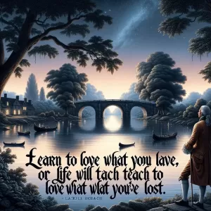 Voltaire: Learn to love what you have, or life will teach you to love what you’ve lost.