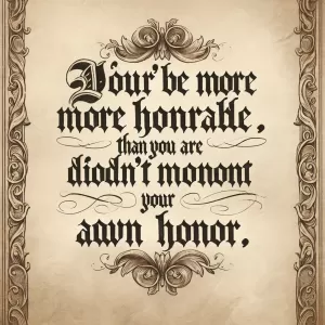 You’d be more honorable than you are if you didn’t mention your own honor. – Shakespeare.