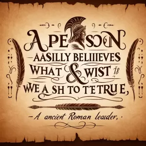 A person easily believes what they wish to be true. – Julius Caesar.