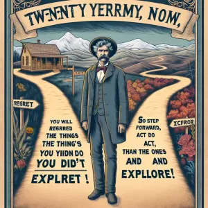 Twenty years from now, you will regret more the things you didn’t do than the ones you did. So step forward, act, and explore! – Mark Twain.