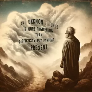 An unknown future is more frightening than a difficult but familiar present.