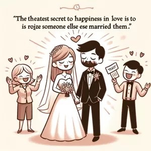 The greatest secret to happiness in love is to rejoice that someone else married them.