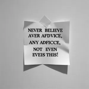 Never believe any advice, not even this one!