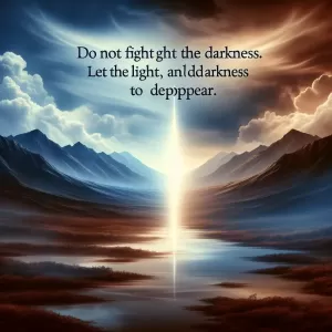 Do not fight the darkness. Let in the light, and the darkness will disappear.   Maharishi Mahesh Yogi