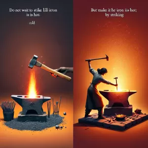 Do not wait to strike till the iron is hot; but make it hot by striking. - William Butler Yeats