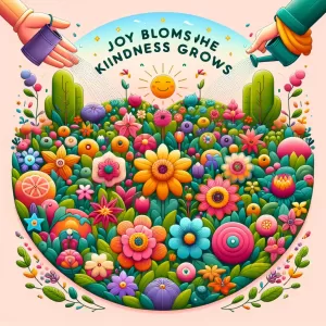 Joy blooms where kindness grows.