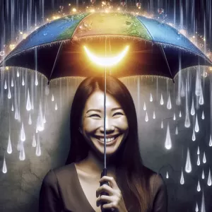 Let your smile be the umbrella on a rainy day.