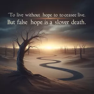 To live without hope is to cease to live. But false hope is a slower death. - Andrei Tarkovsky