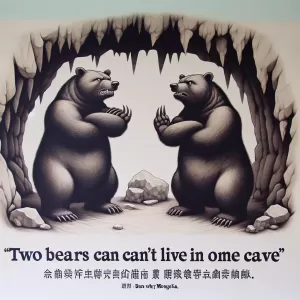 Mongolian Proverb: Two bears do not live in one cave.