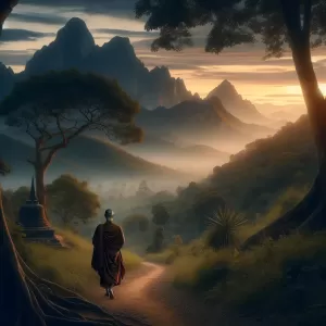 Enlarge Ancient Buddhist Verse: No one saves us but ourselves. We must walk the path.
