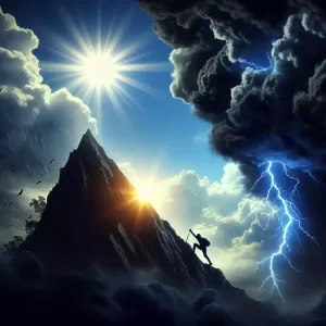 Rise above the storm, and you will find the sunshine.