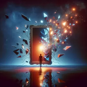 The self is a mirror that learns by breaking.