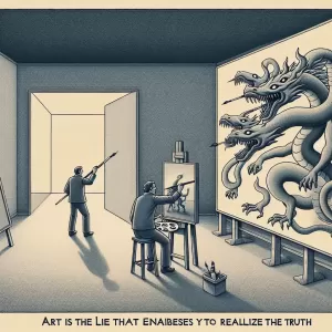 Art is the lie that enables us to realize the truth. - Pablo Picasso