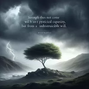 Strength does not come from physical capacity. It comes from an indomitable will. - Mahatma Gandhi