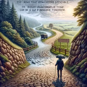 Georgian Saying: The road you curse today may be your shelter tomorrow.