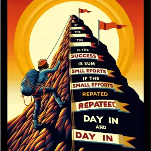 Quote by Robert Collier: Success is the sum of small efforts, repeated day in and day out. - Robert Collier