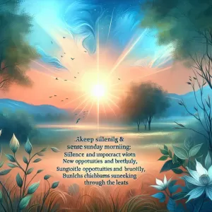 Embrace the quiet magic of Sunday morning, where dreams whisper possibilities and new beginnings softly take root.