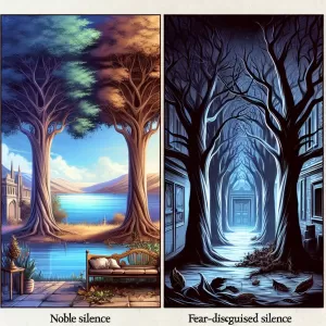 Quote by Musonius Rufus: Musonius Rufus: Not all silence is noble. Some is fear in disguise.