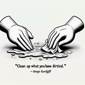 Quote by George Gurdjieff: Clean up what you have dirtied. – George Gurdjieff