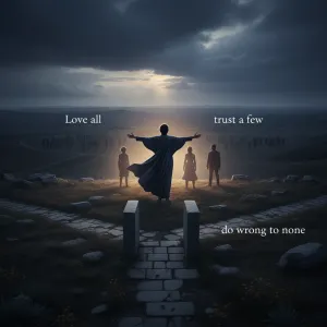Quote by William Shakespeare: Love all, trust a few, do wrong to none.
