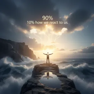 Life is 10% what happens to us and 90% how we react to it.