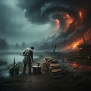 Chop wood, carry water; the mundane sustains just as chaos disrupts.