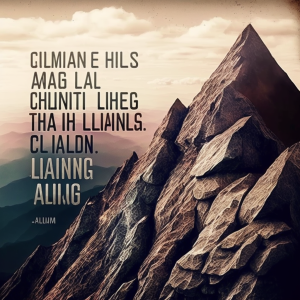 Challenges are like mountains, daunting until you climb them. Keep climbing.