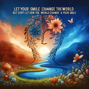 Let your smile change the world, but don’t let the world change your smile. Make it a beautiful day.