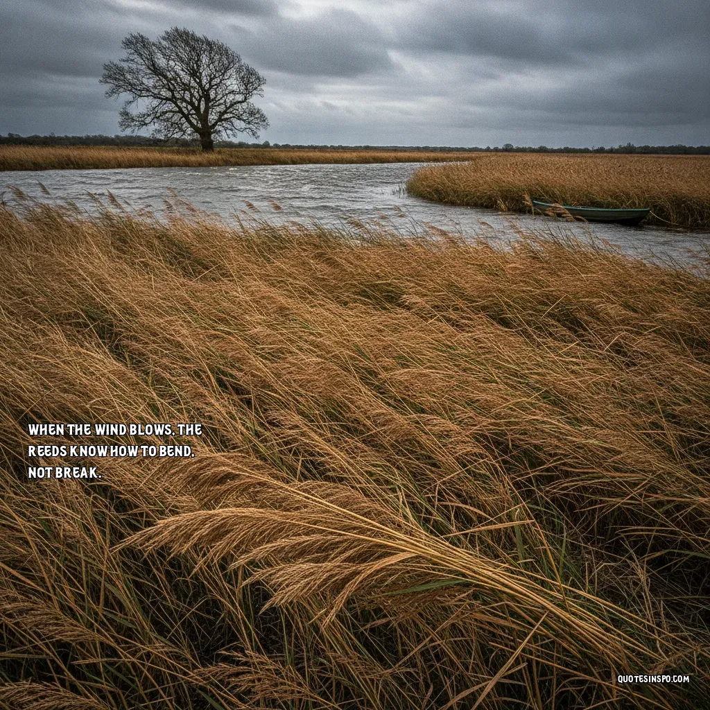 When the wind blows, the reeds know how to bend, not break.